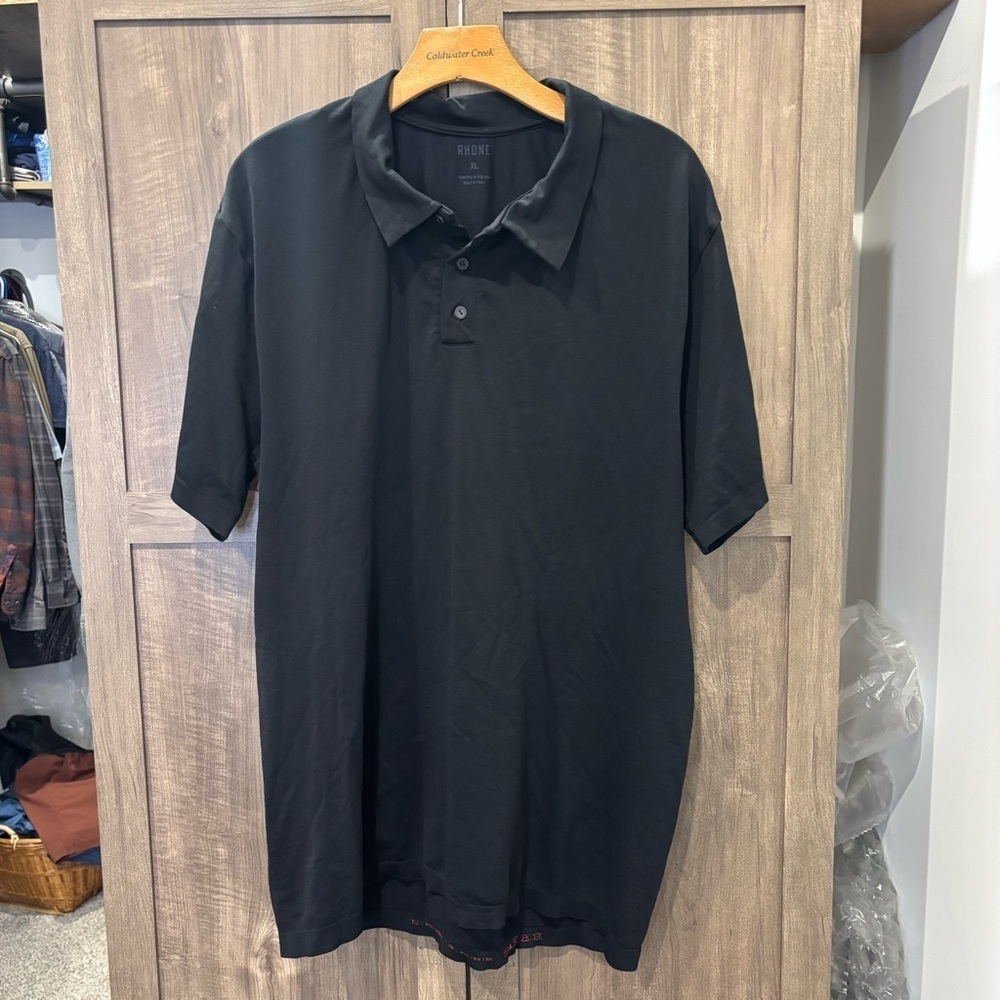 Rhone XL Performance Short Sleeve Polo Shirt Black